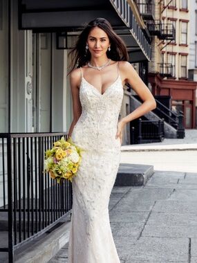 Kitty Chen Designer Wedding Dress K1885 Tyra Blush Size 12 🔥🔥🔥